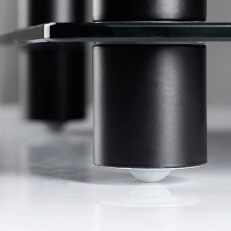 NorStone EPUR Four Glass Shelf Hi-Fi Audio Rack in Black Satin